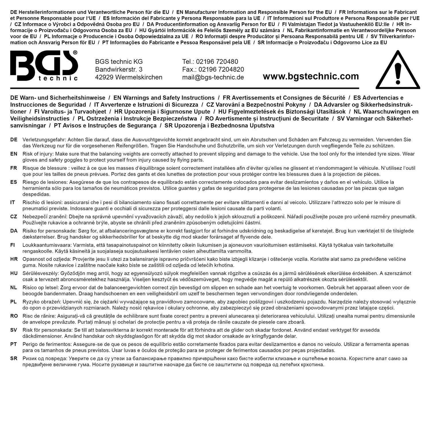 BGS 9449 Satz Auswuchtgewichte für Stahlfelgen 36 teilig