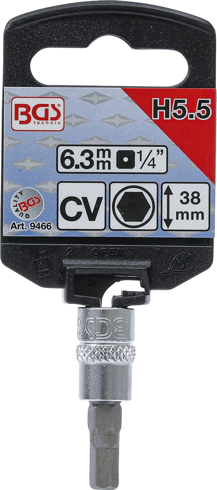 BGS 9466 Biteinsatz Innensechskant 5,5mm HX5,5 Länge 38mm Antrieb 6,3mm (1/4")