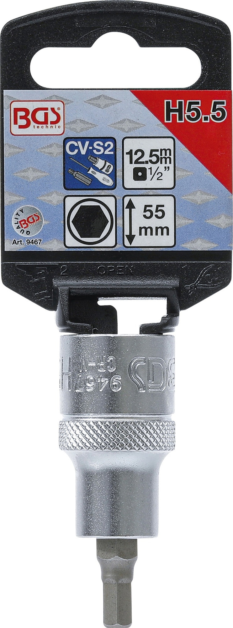 BGS 9467 Biteinsatz Innensechskant 5,5mm HX5,5 Länge 53mm Antrieb 12,5mm (1/2")