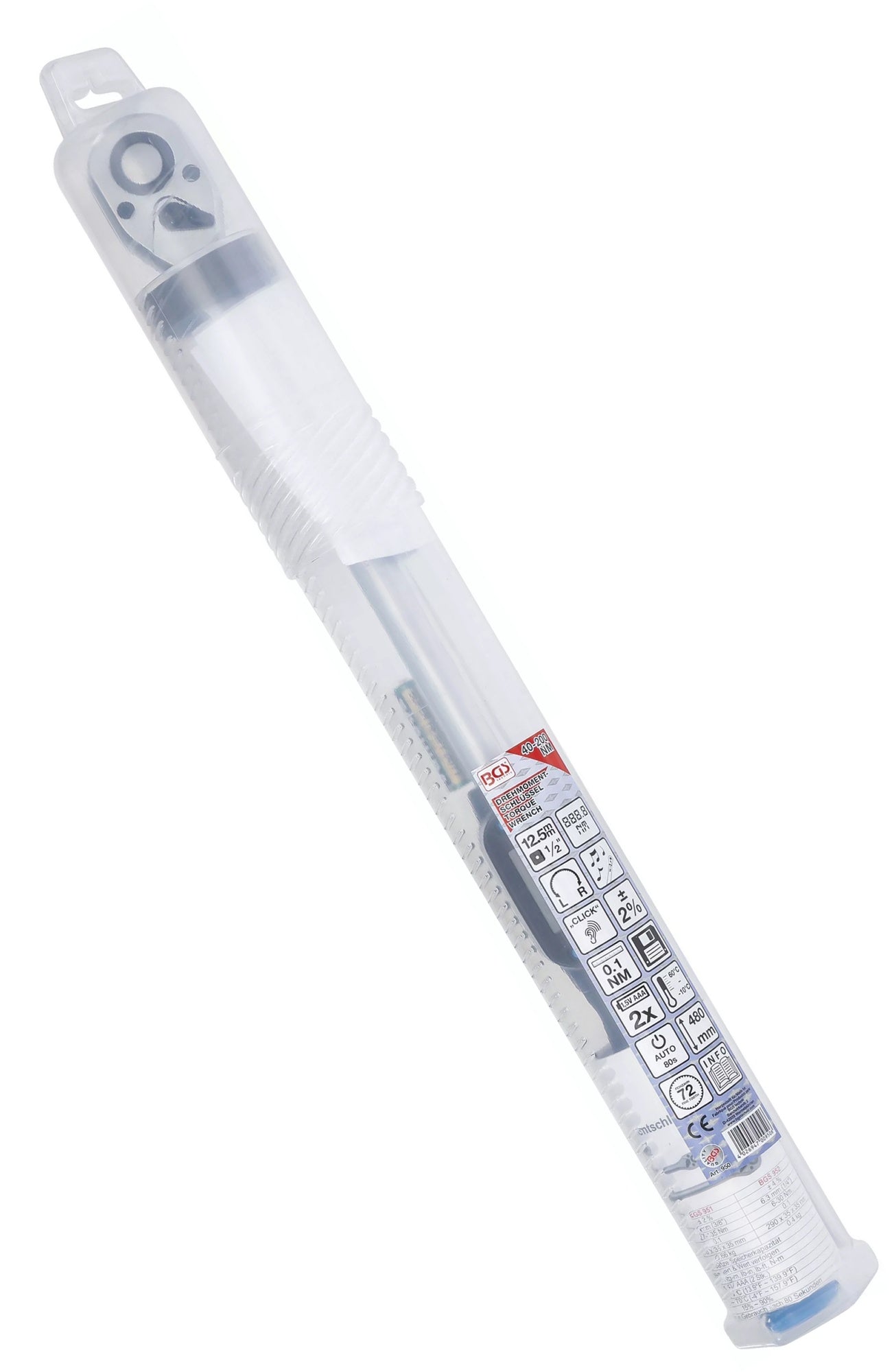 BGS 950 Digitaler Drehmomentschlüssel Meßbereich 40-200Nm Abtrieb Außenvierkant 12,5mm (1/2")