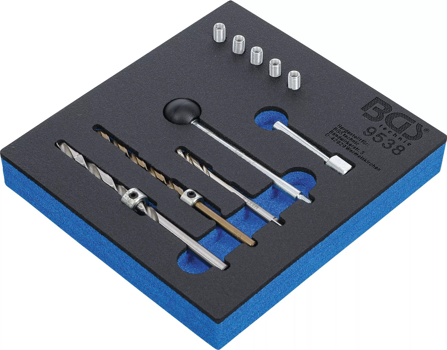 BGS 9538 Satz Gewindereparatur für Injektor Befestigungsschrauben Werkstattwageneinlage 1/6, 10 teilig