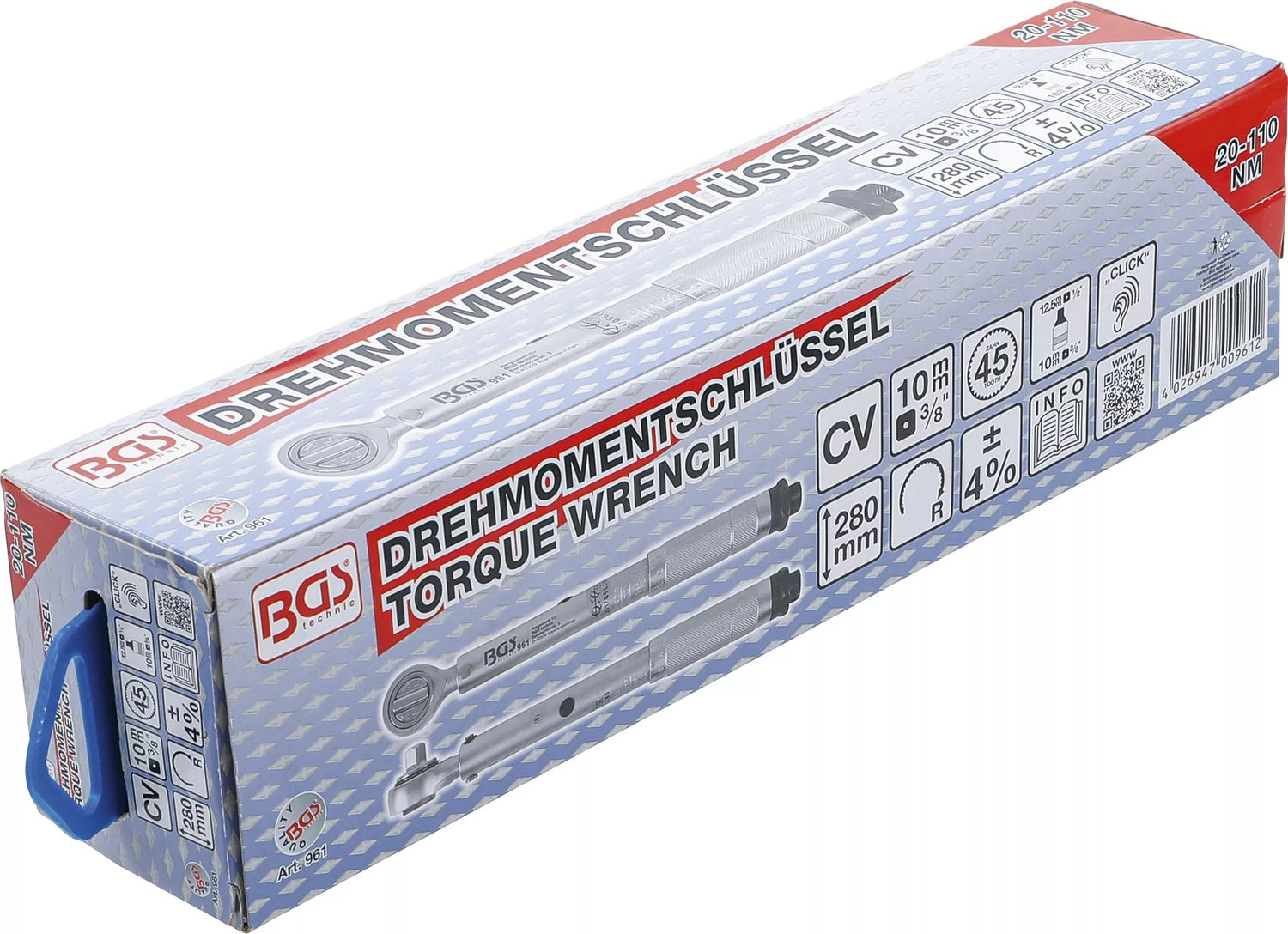 BGS 961 Drehmomentschlüssel Meßbereich 20-110Nm Abtrieb Außenvierkant 10mm (3/8")