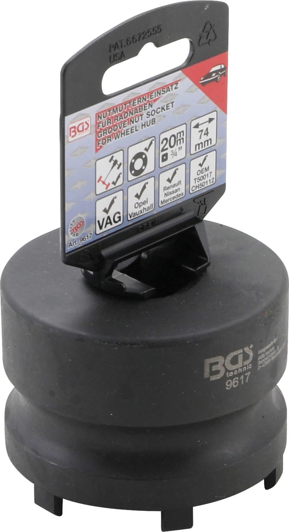 BGS 9617 Nutmutten Einsatz für Radnaben Zapfen außen liegend für Mercedes-Benz Nissan Opel Renault VW