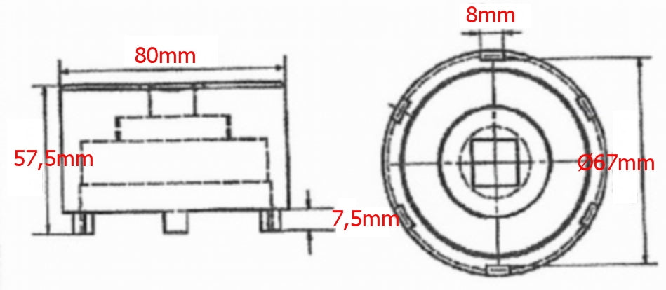 BGS 9617 Nutmutten Einsatz für Radnaben Zapfen außen liegend für Mercedes-Benz Nissan Opel Renault VW