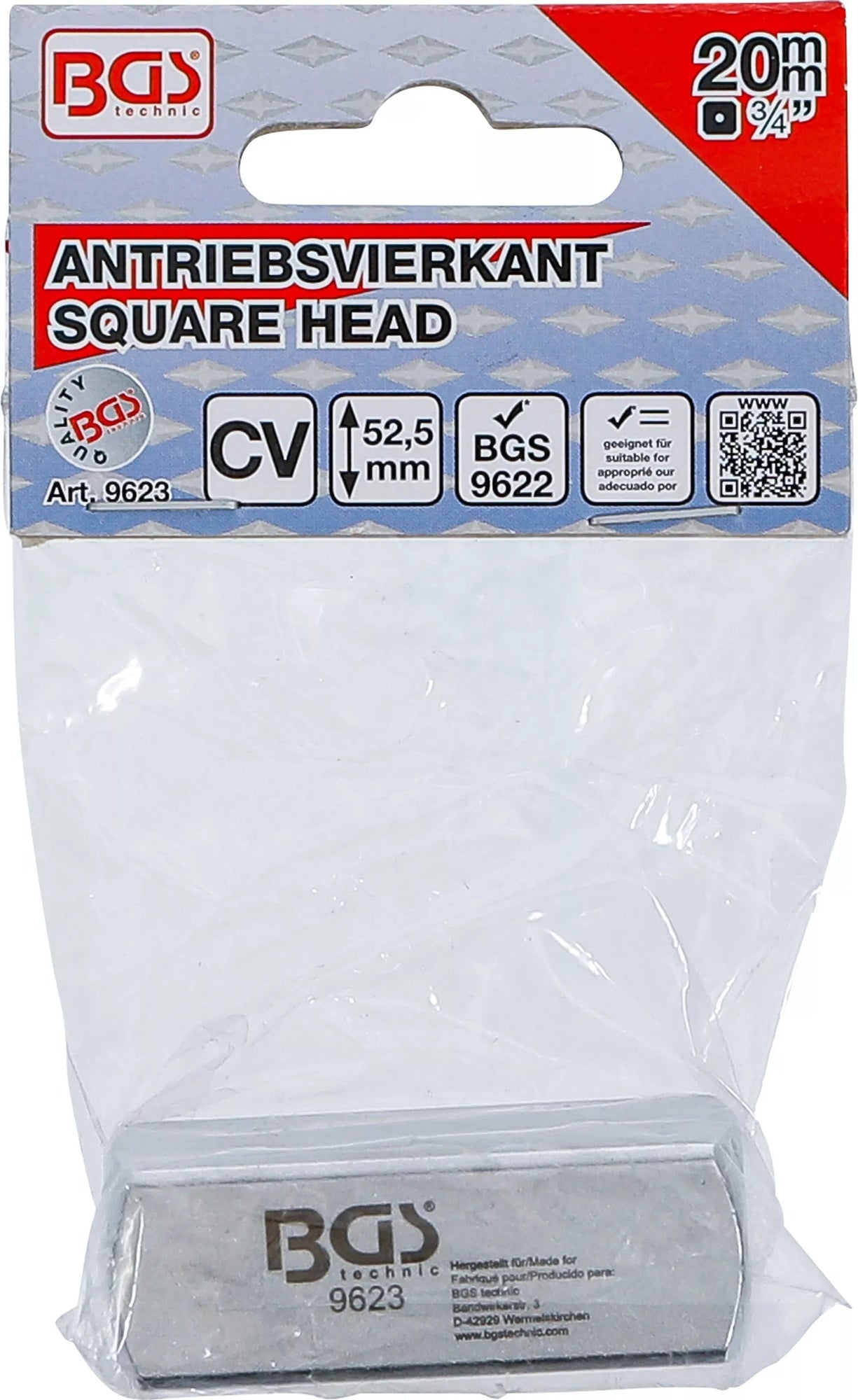 BGS 9623 Antriebsvierkant / Außenvierkant 20mm (3/4") für Artikel 9622