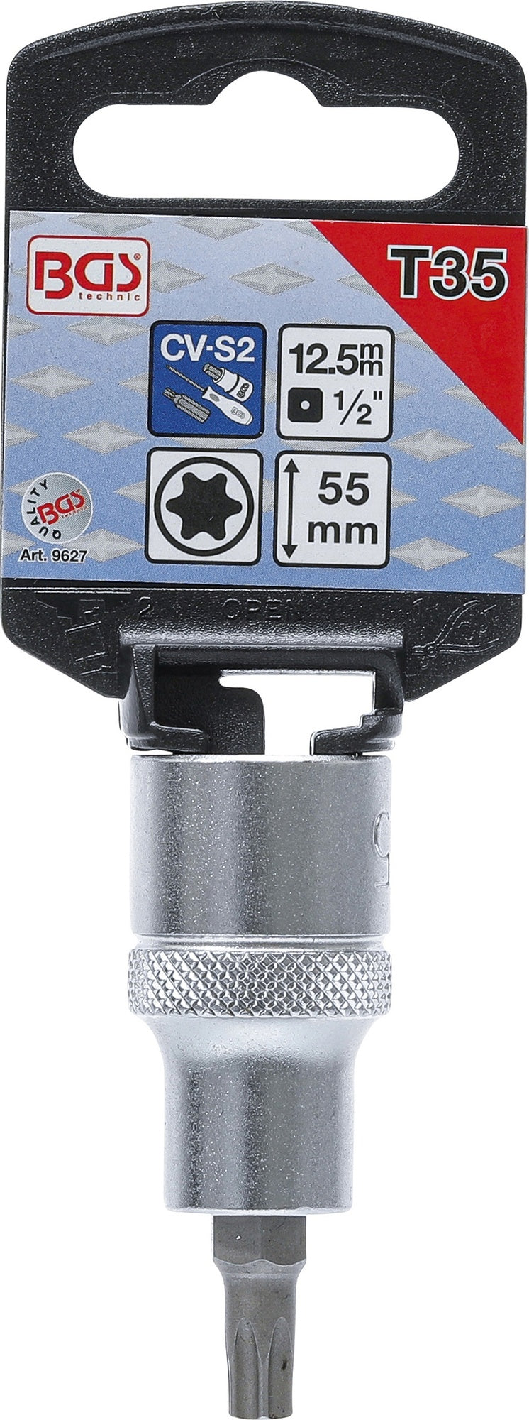 BGS 9627 Biteinsatz T-Profil (für Torx) T35 Länge 55mm Antrieb 12,5mm (1/2")
