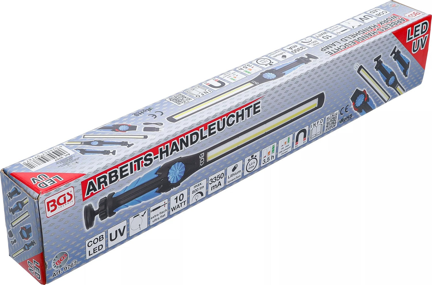 BGS 9767 COB-LED UV Arbeitshandleuchte ultra flach