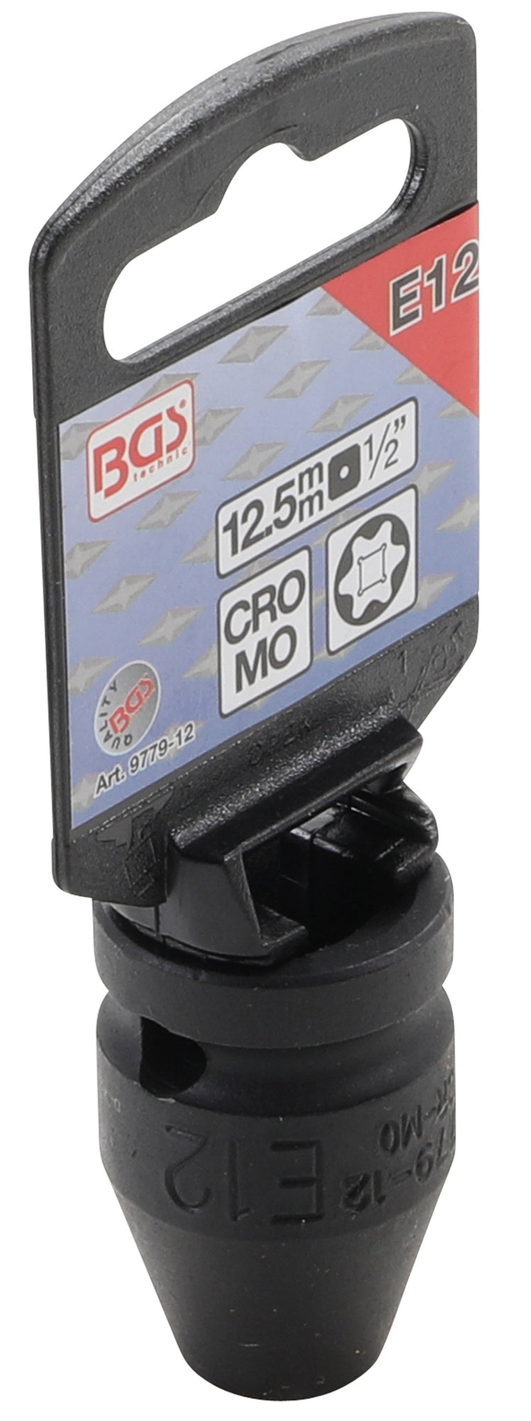 BGS 9779-12 Impact Nuss / Krafteinsatz E-Profil SW E12 Antrieb 12,5mm (1/2") für Schlagschrauber geeignet
