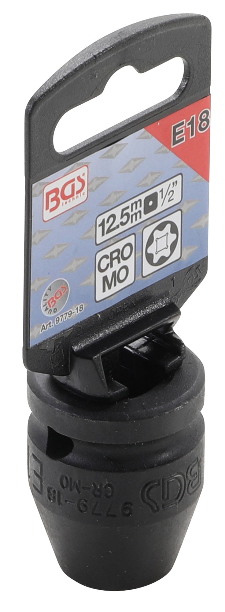 BGS 9779-18 Impact Nuss / Krafteinsatz E-Profil SW E18 Antrieb 12,5mm (1/2") für Schlagschrauber geeignet