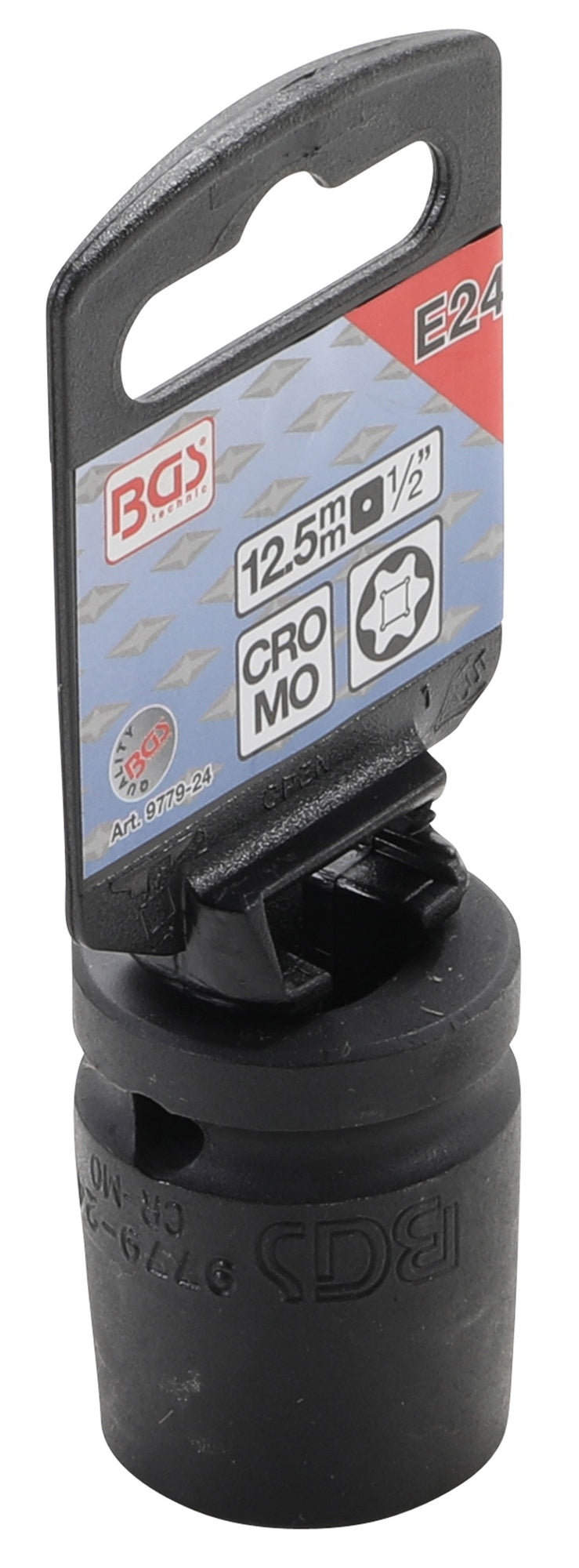 BGS 9779-24 Impact Nuss / Krafteinsatz E-Profil SW E24 Antrieb 12,5mm (1/2") für Schlagschrauber geeignet