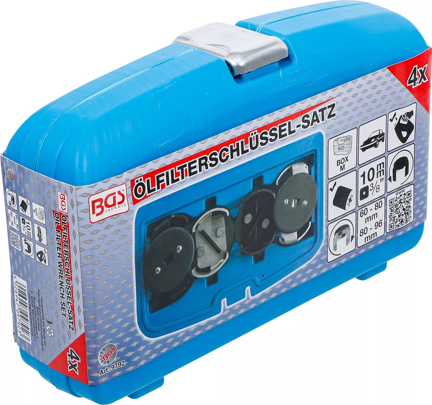 BGS 9792 Satz Ölfilterschlüssel Ø 60-80 + Ø 80-96mm 4 teilig