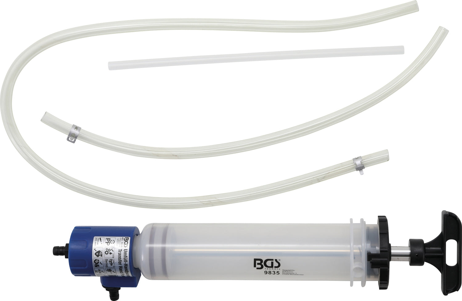 BGS 9835 Umfüll Handpumpe 550ml mit 2 Anschlüßen Umfüllpumpe