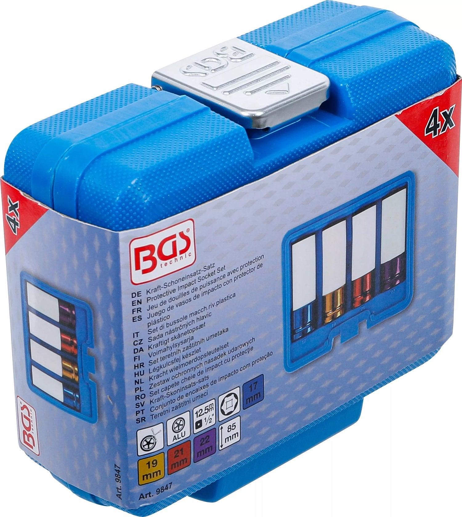BGS 9847 Satz Kraft-Schoneinsatz Innenvierkant 12,5mm (1/2") SW 17, 19, 21, 22mm