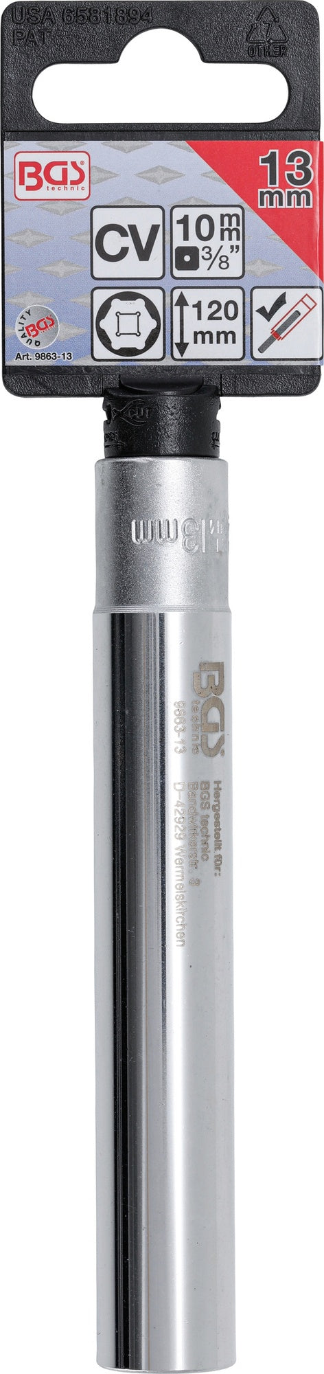 BGS 9863-13 Nuss / Stecknuss / Steckschlüsseleinsatz Sechskant extra tief SW 13mm Antrieb 10mm (3/8")
