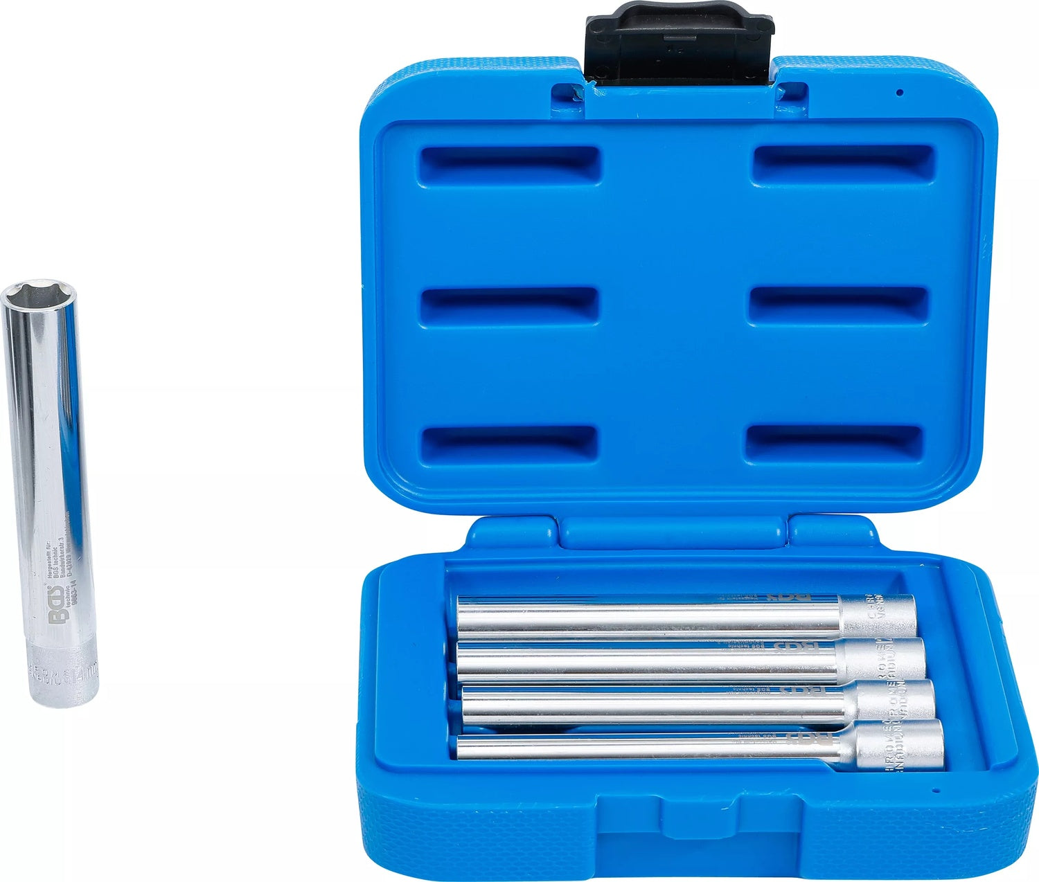 BGS 9863 Satz Steckschlüsseleinsätze Sechskant extra tief Antrieb Innenvierkant 10mm (3/8") SW 8 - 14mm