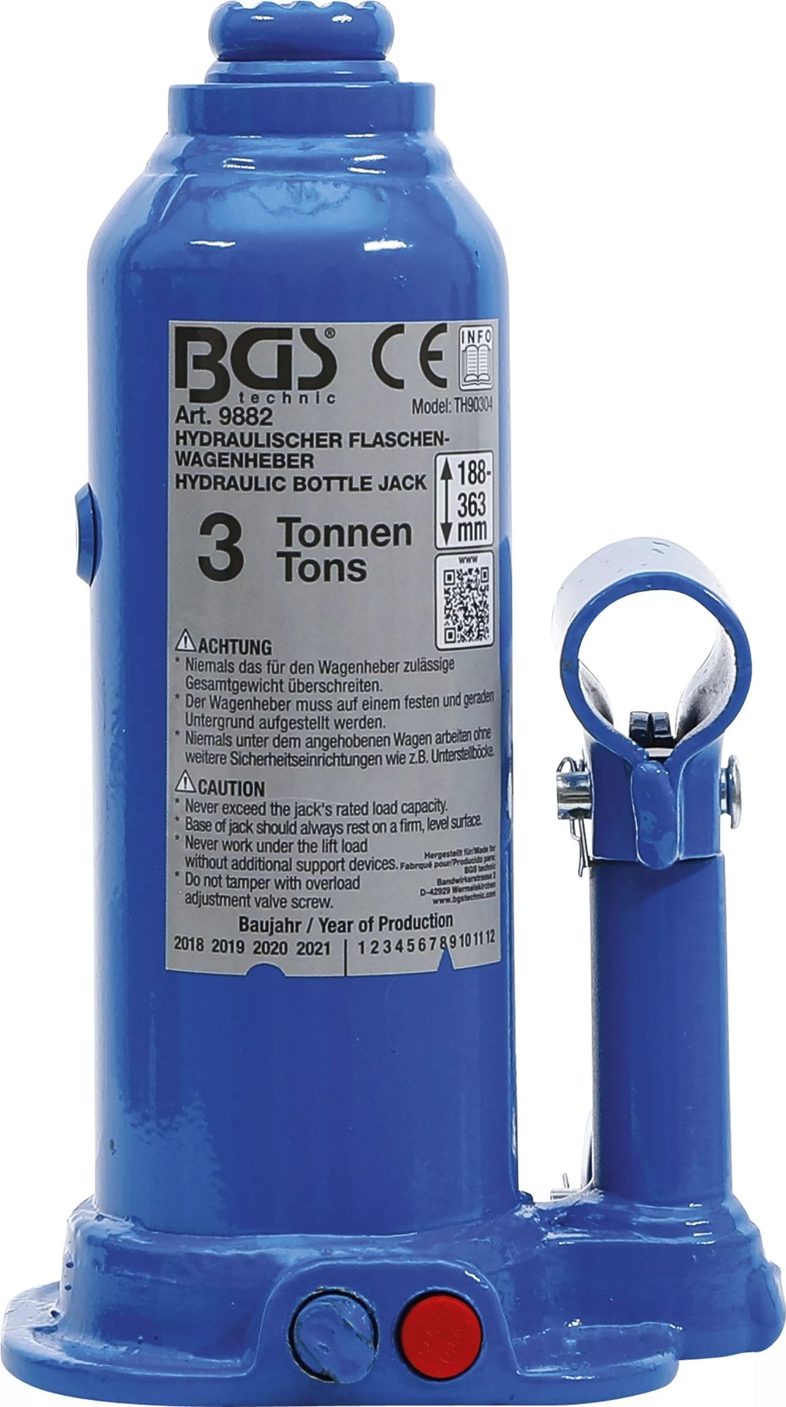 BGS 9882 Hydraulischer Wagenheber Flaschenheber für hohe Fahrzeuggewichte 3t