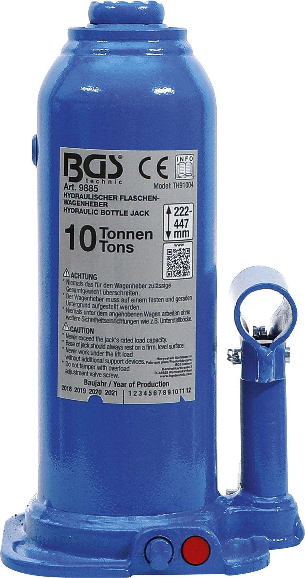 BGS 9885 Hydraulischer Wagenheber Flaschenheber für hohe Fahrzeuggewichte 10t