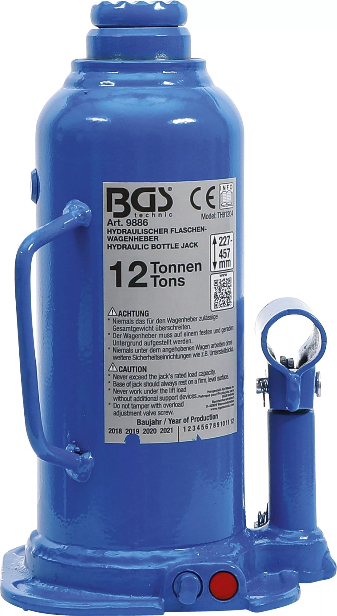 BGS 9886 Hydraulischer Wagenheber Flaschenheber für hohe Fahrzeuggewichte 12t
