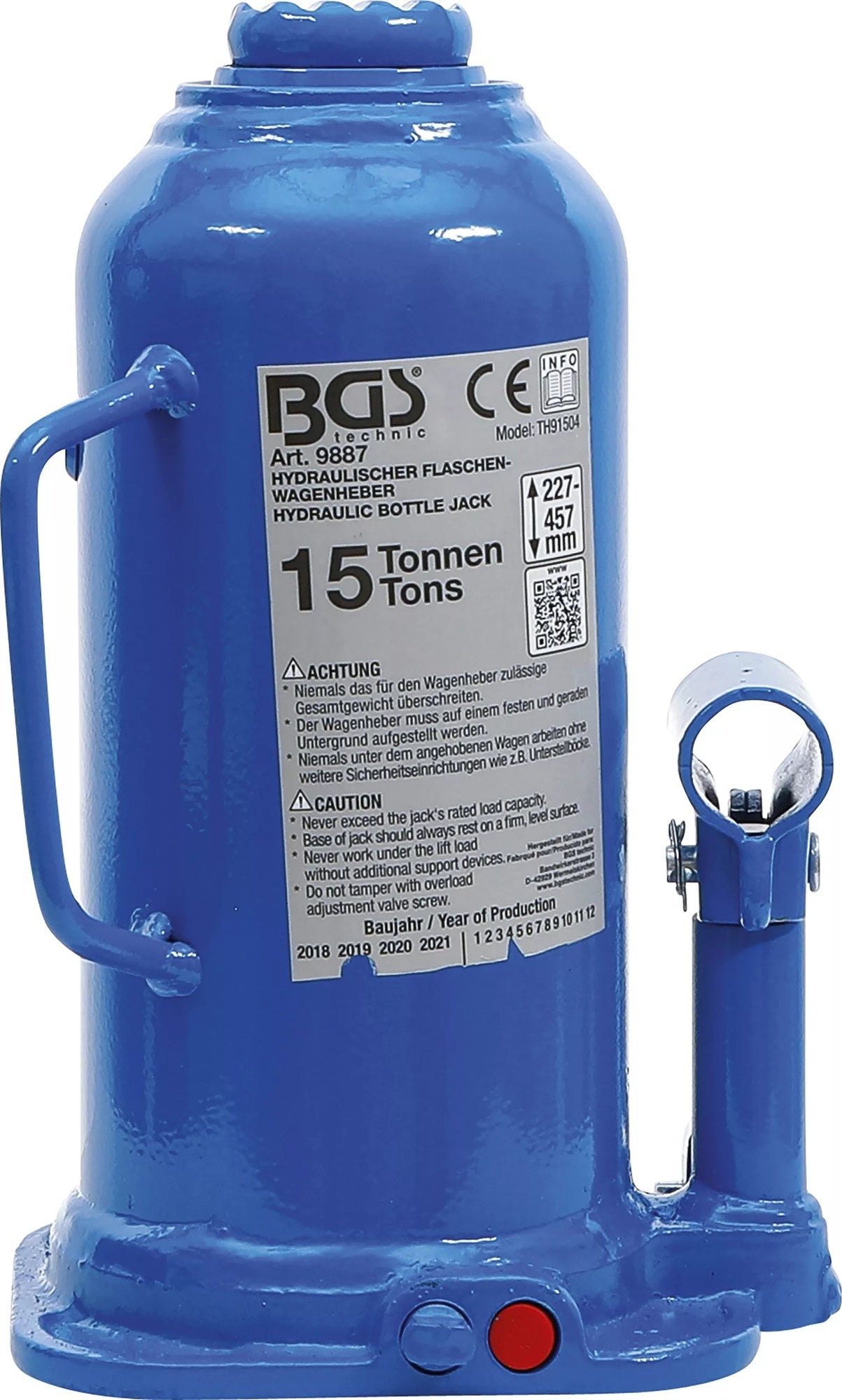 BGS 9887 Hydraulischer Wagenheber Flaschenheber für hohe Fahrzeuggewichte 15t