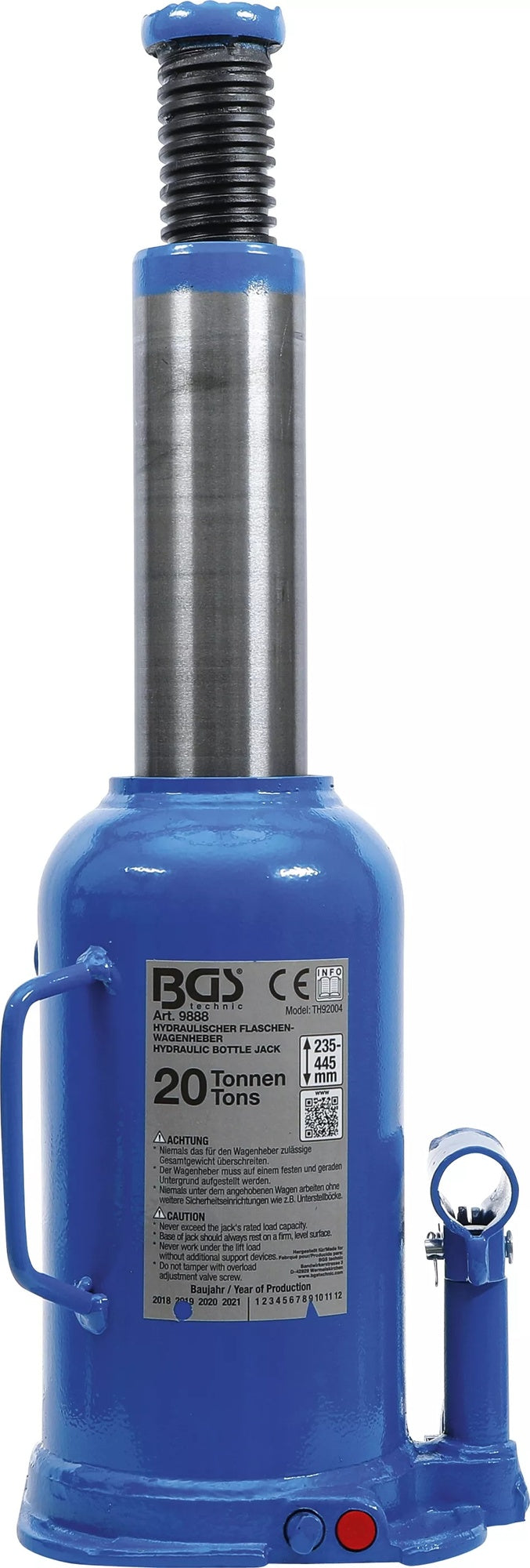 BGS 9888 Hydraulischer Wagenheber Flaschenheber für hohe Fahrzeuggewichte 20t