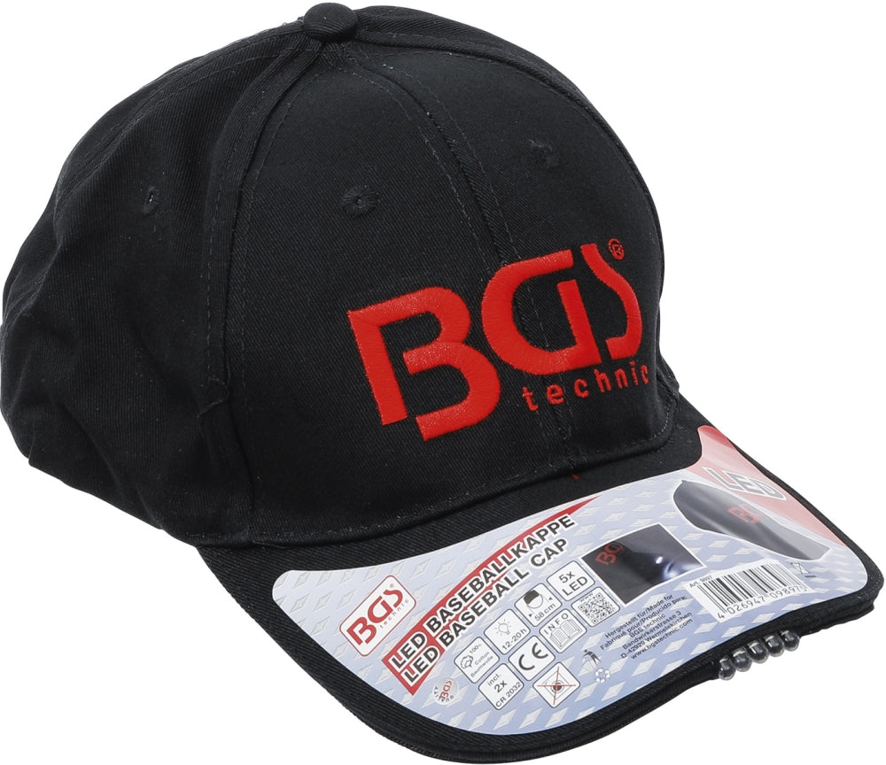 BGS 9897 Baseballkappe mit LED-Leuchte