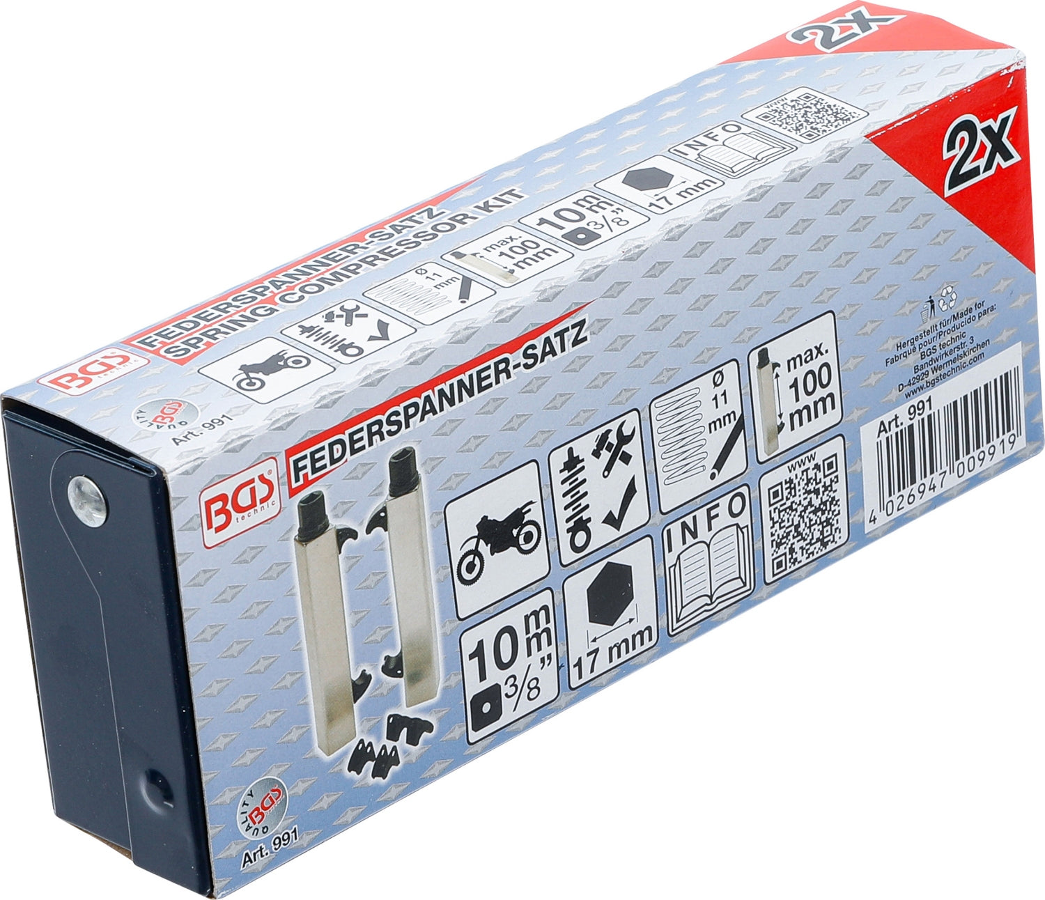 BGS 991 Satz Federspanner für Motorrad aus VA Stahl 2 Stück