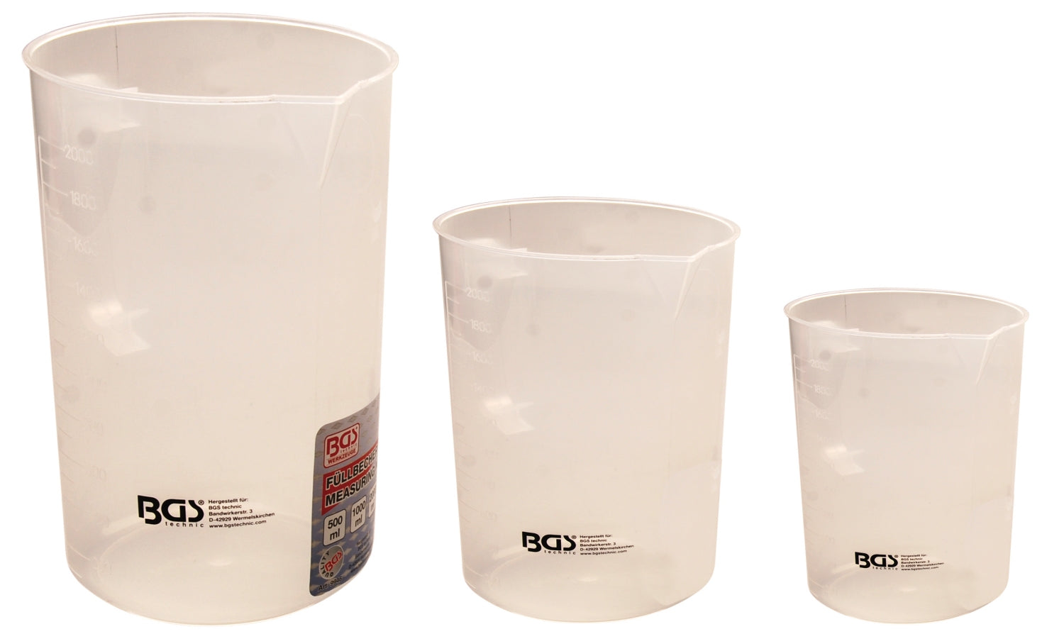 BGS 9946 Satz Messbecher 500ml 1000ml 2000ml 3 teilig