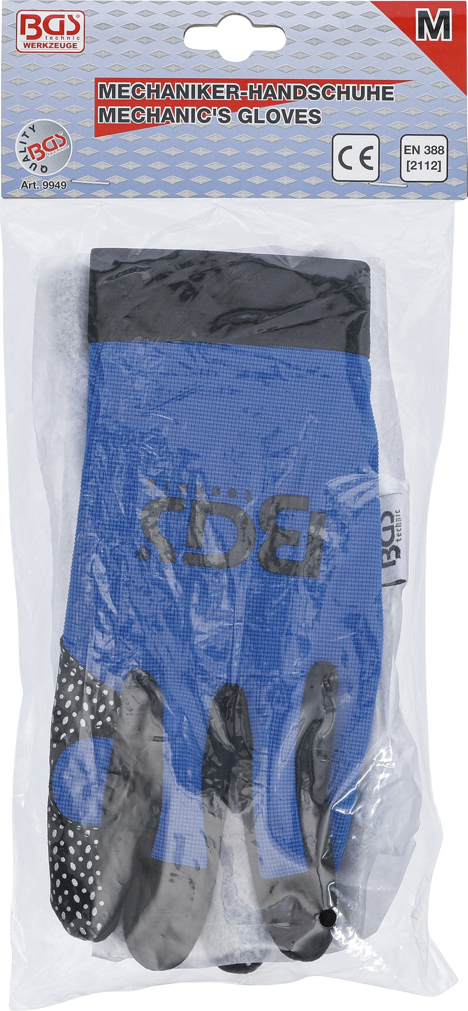 BGS 9949 Paar Arbeitshandschuhe blau / schwarz Größe 8 (M) Universalhandschuhe