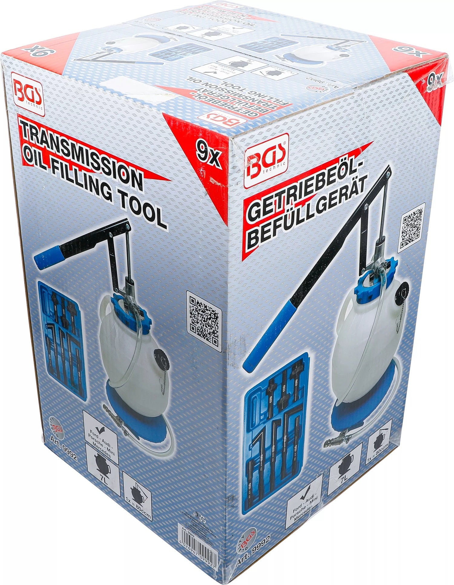 BGS 9992 Befüllgerät für Getriebeöl mit Handpumpe & 8 Adaptern 7l
