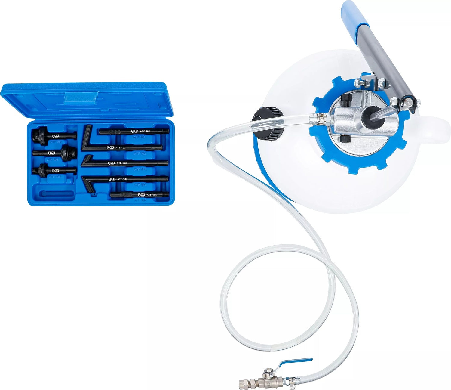 BGS 9992 Befüllgerät für Getriebeöl mit Handpumpe & 8 Adaptern 7l