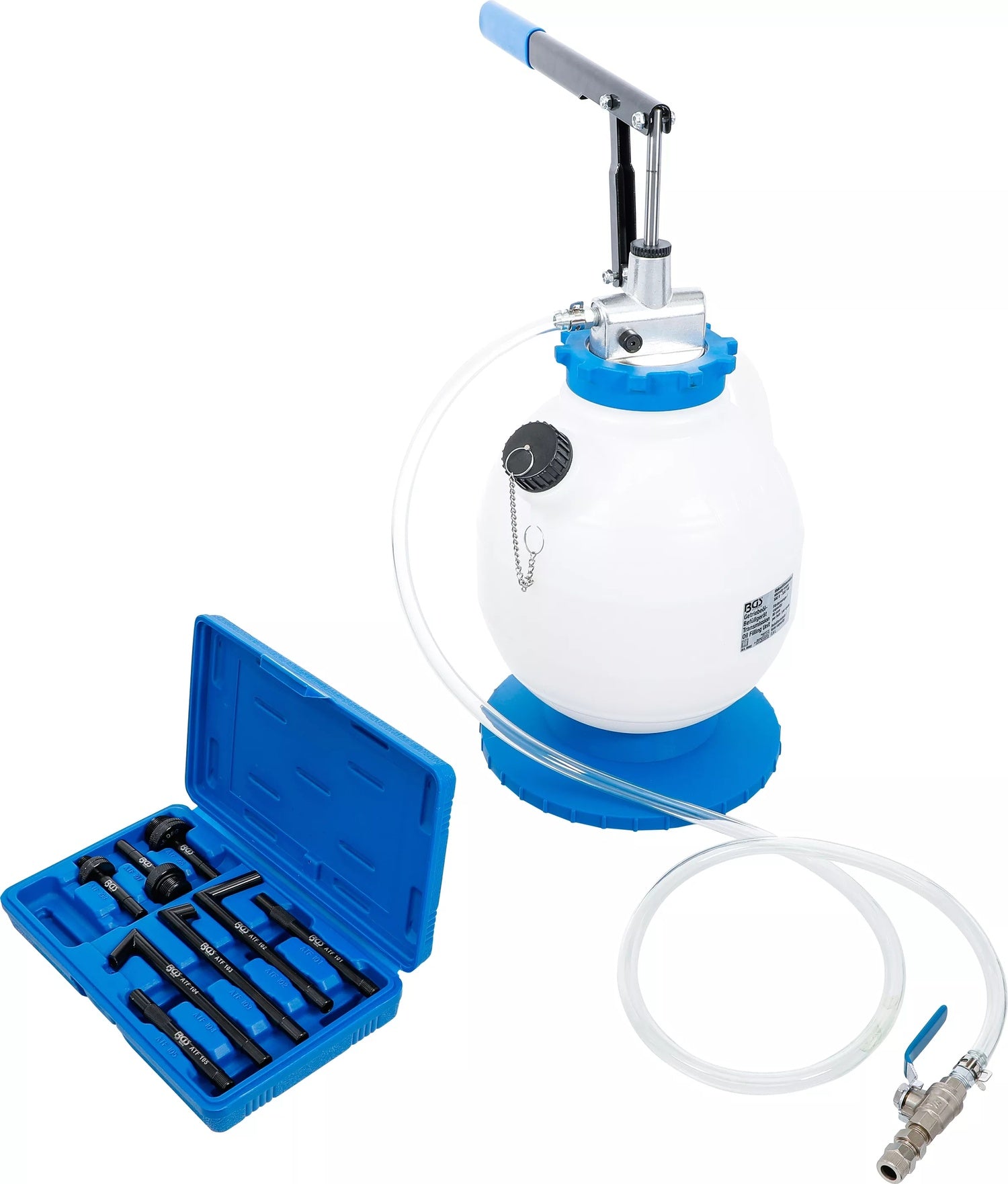 BGS 9992 Befüllgerät für Getriebeöl mit Handpumpe & 8 Adaptern 7l