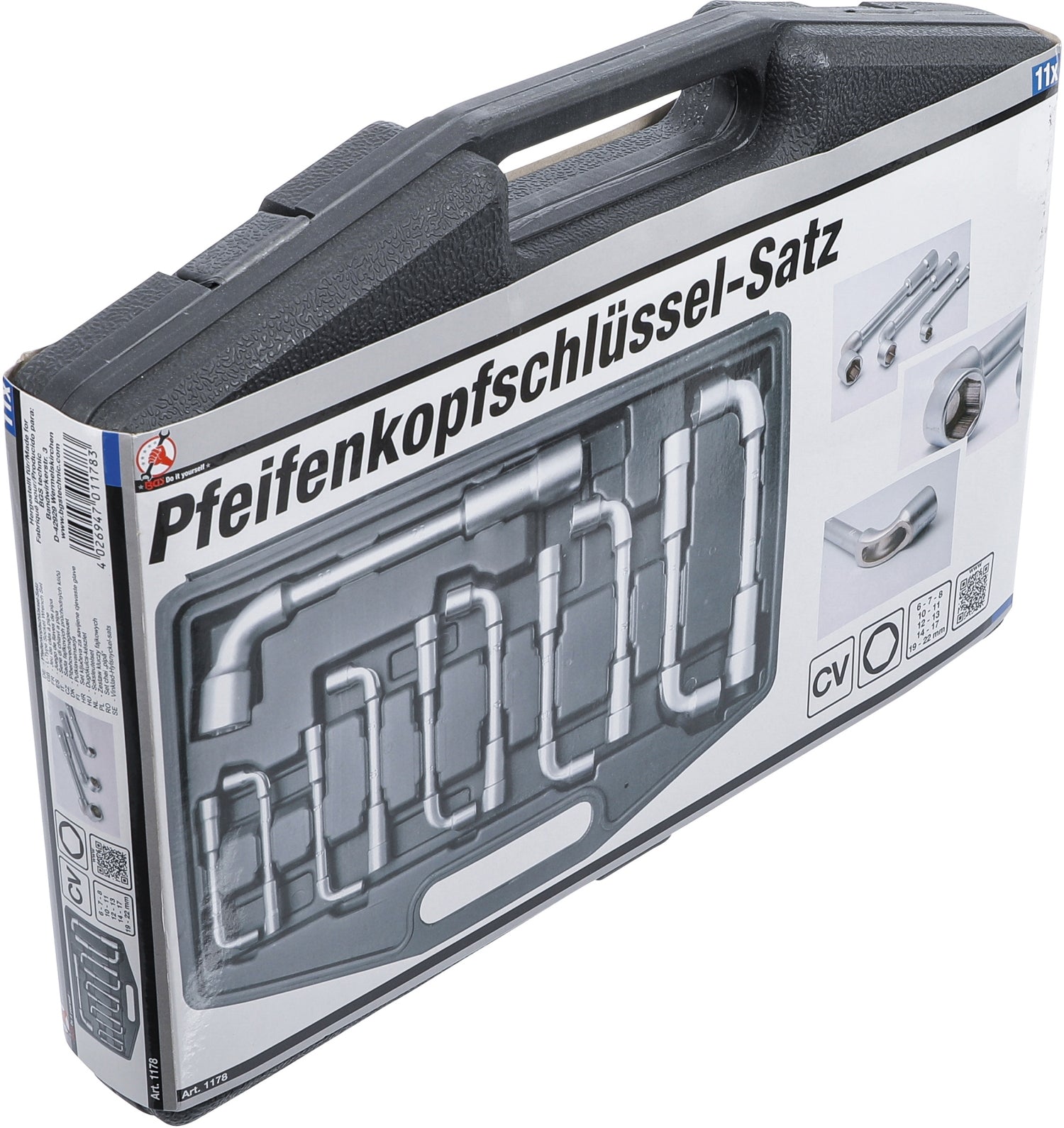 BGS DIY 1178 Satz Pfeifenkopfschlüssel SW 6 - 22mm 11 teilig