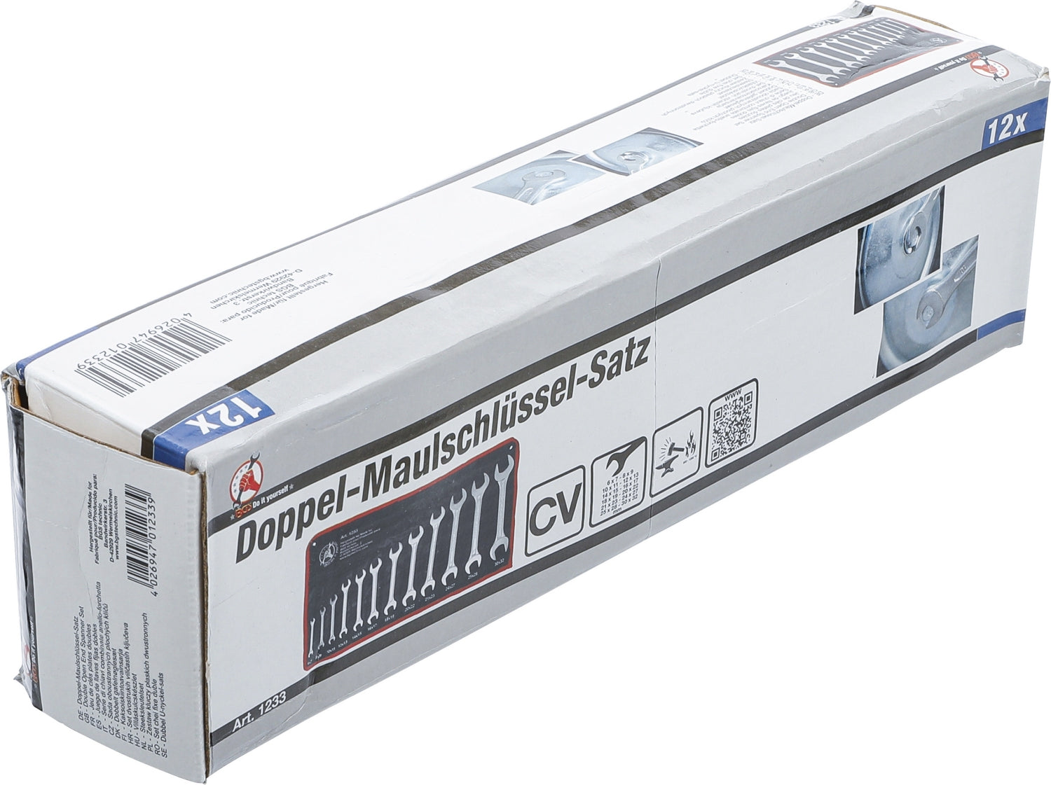 BGS DIY 1233 Satz Doppelmaulschlüssel SW 6 x 7mm - 30 x 32mm warm geschmiedet 12 teilig