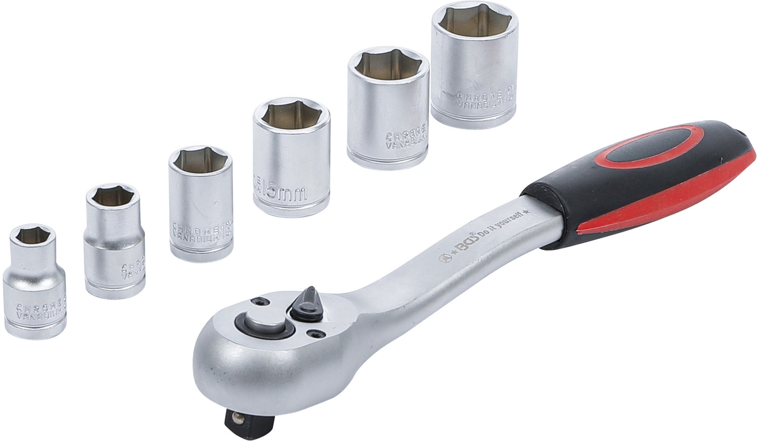 BGS DIY 15112 Satz Steckschlüssel Antrieb 10mm (3/8") SW 8 -19mm 7 teilig