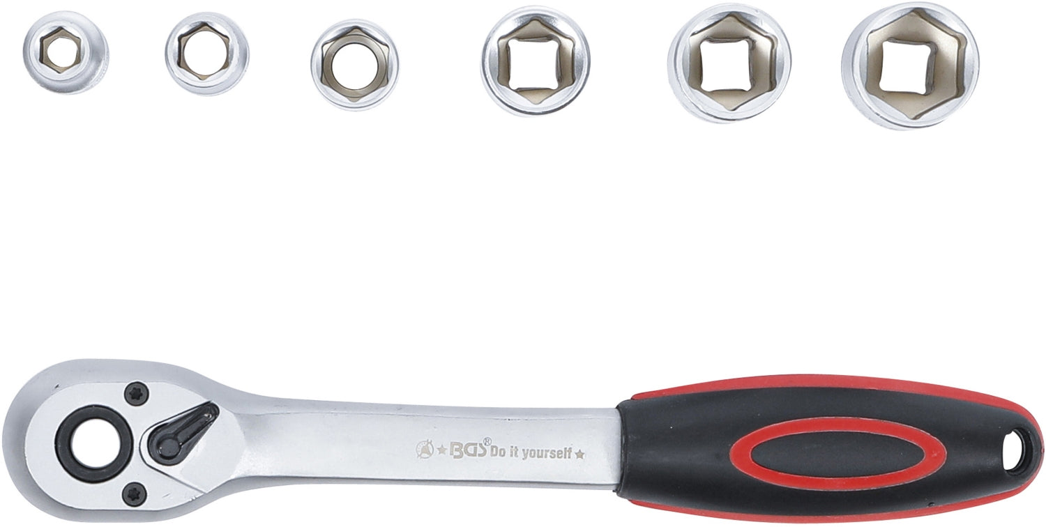 BGS DIY 15112 Satz Steckschlüssel Antrieb 10mm (3/8") SW 8 -19mm 7 teilig