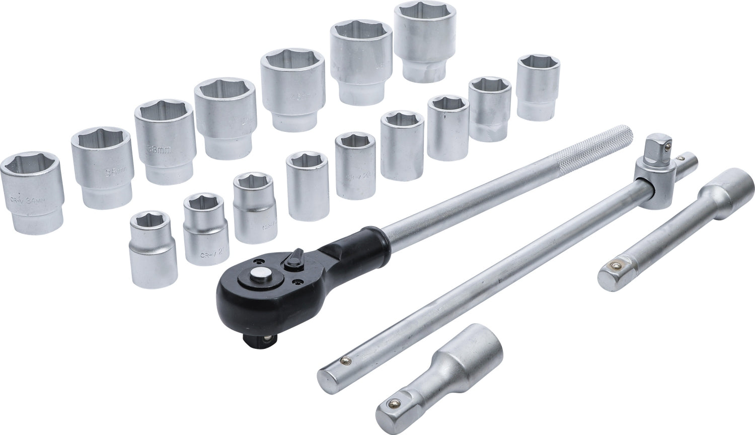 BGS DIY 15113 Satz Steckschlüssel Antrieb 20mm (3/4") SW 19 - 50mm 20 teilig