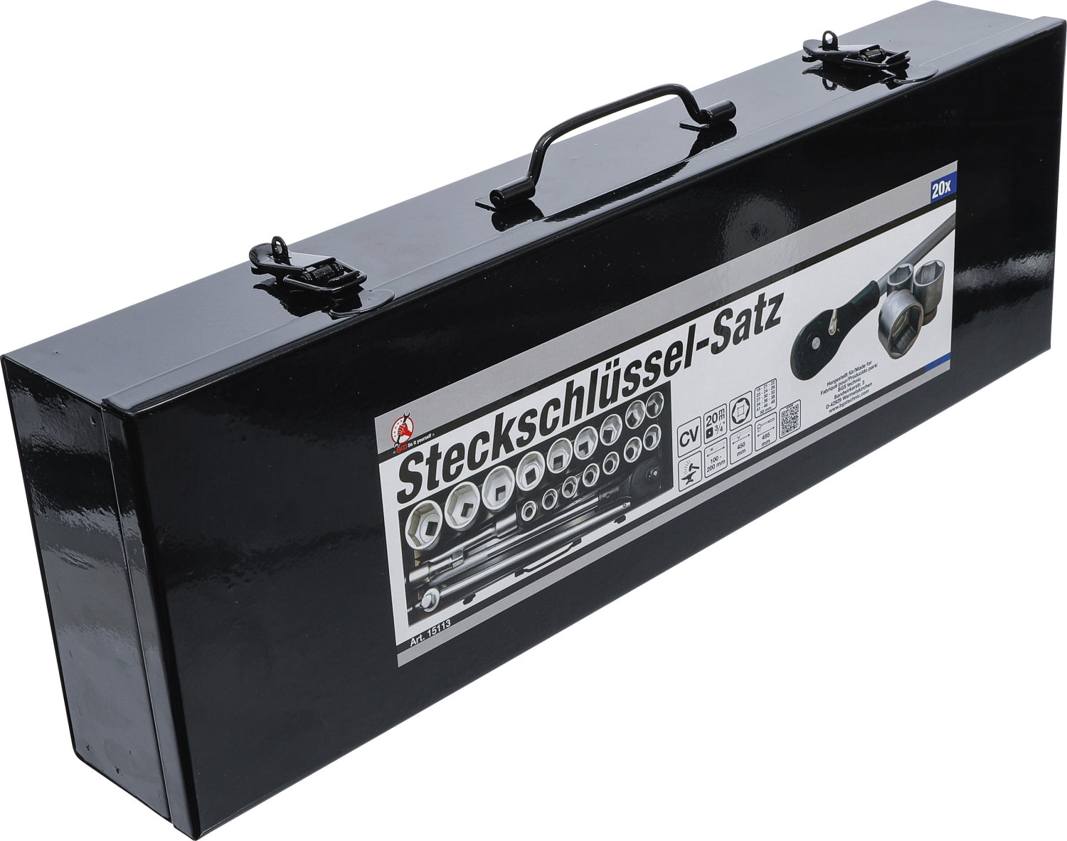 BGS DIY 15113 Satz Steckschlüssel Antrieb 20mm (3/4") SW 19 - 50mm 20 teilig