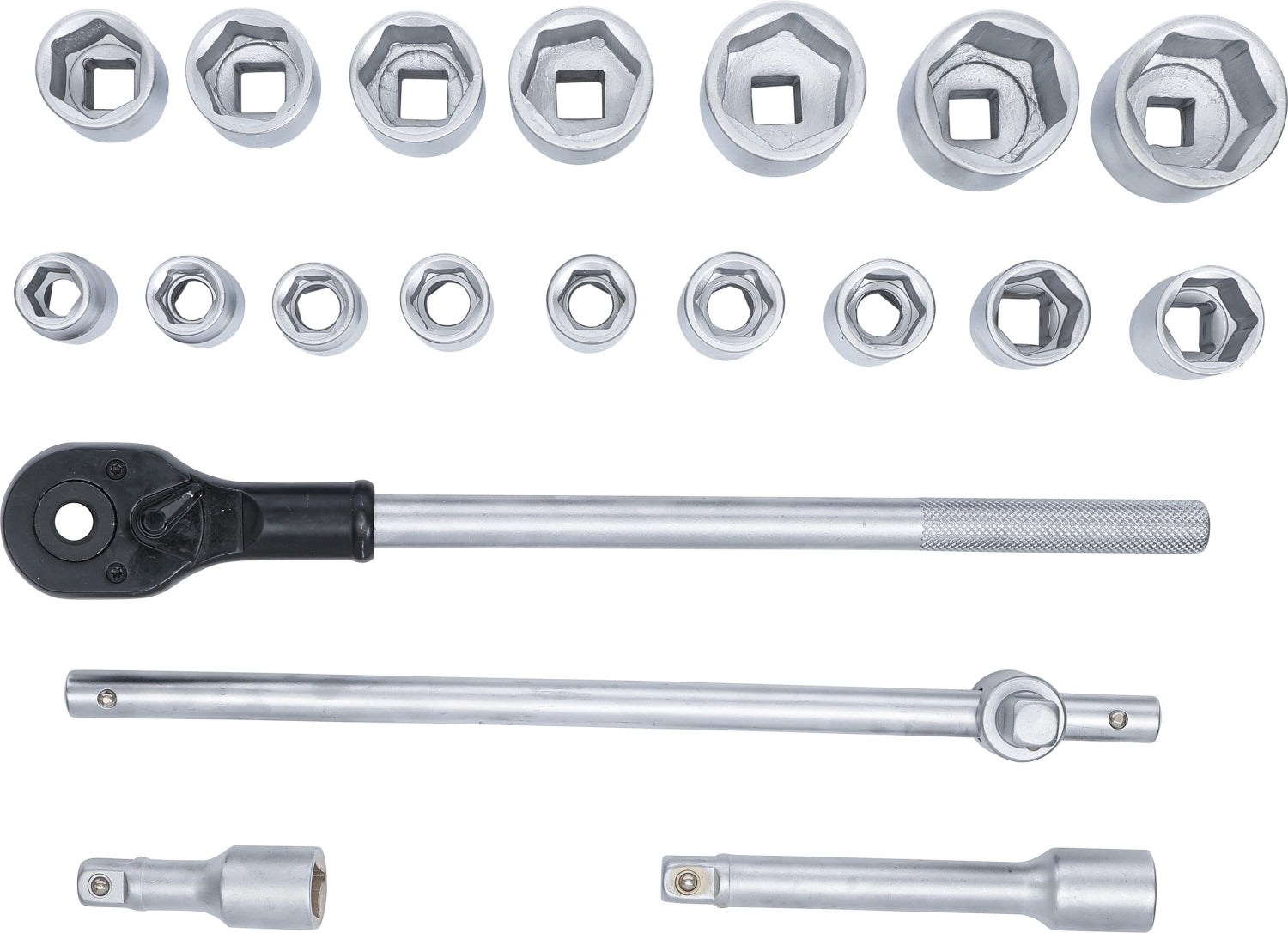 BGS DIY 15113 Satz Steckschlüssel Antrieb 20mm (3/4") SW 19 - 50mm 20 teilig