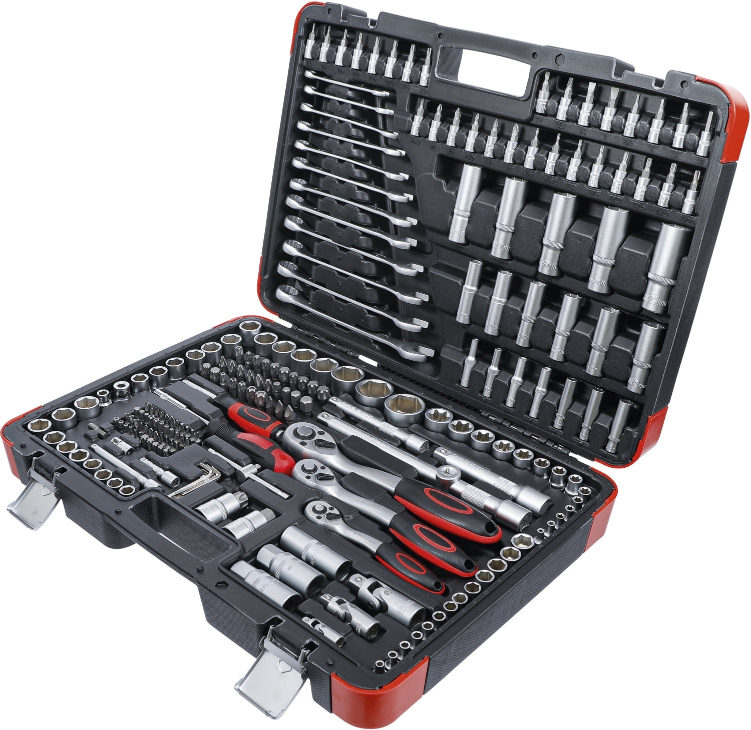 BGS DIY 15216 Satz Steckschlüssel Antrieb 6,3mm (1/4") & 10mm (3/8") & 12,5mm (1/2") 216 teilig