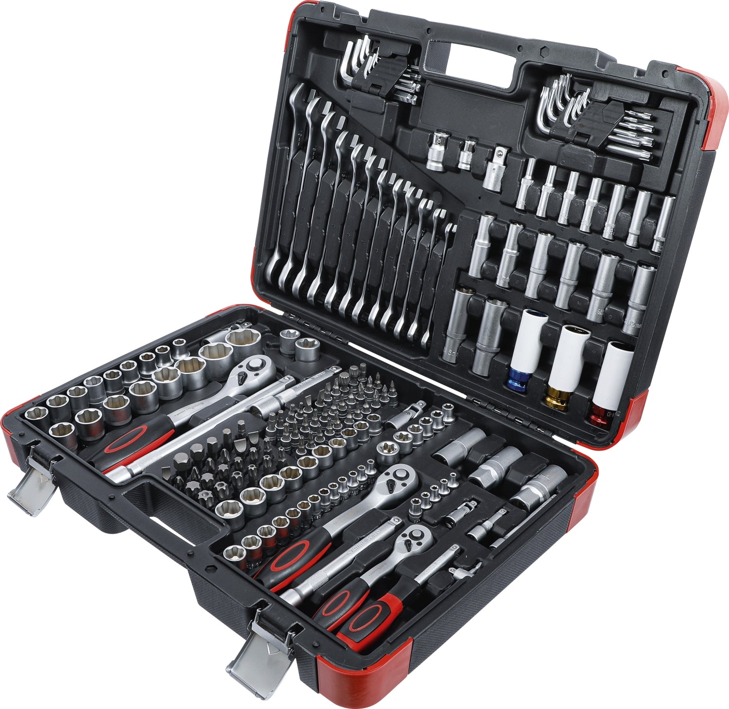 BGS DIY 15217 Satz Steckschlüssel Antrieb 6,3mm (1/4") & 10mm (3/8") & 12,5mm (1/2") 176 teilig