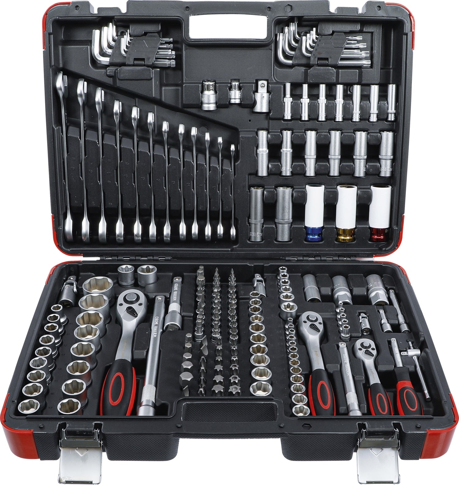 BGS DIY 15217 Satz Steckschlüssel Antrieb 6,3mm (1/4") & 10mm (3/8") & 12,5mm (1/2") 176 teilig