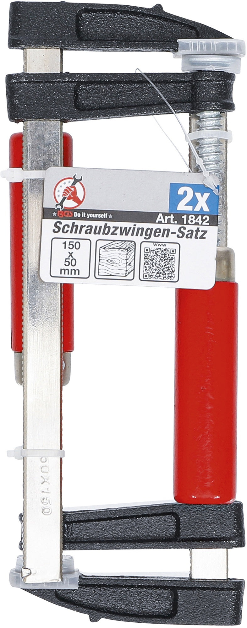 BGS DIY 1842 Satz Schraubzwingen 150 x 50mm