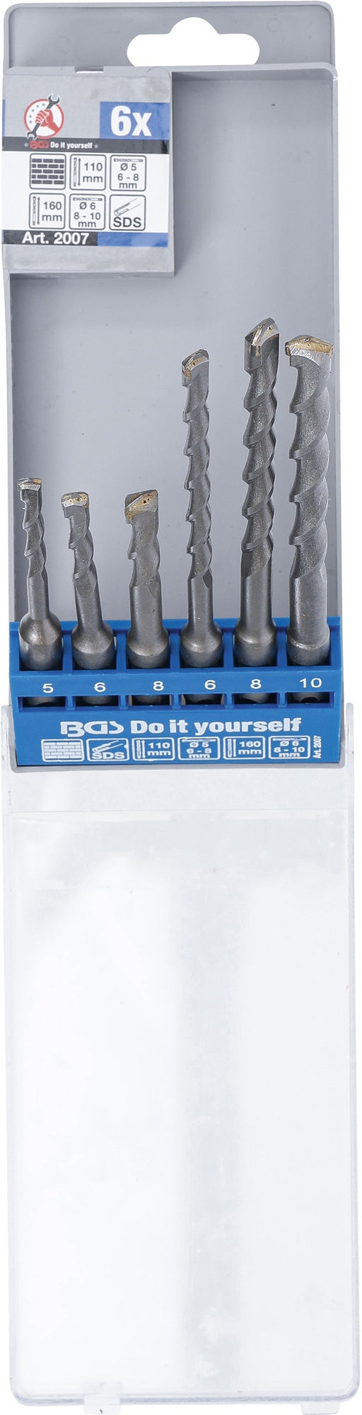 BGS DIY 2007 Satz Hammer Bohrer SDS-Schaft Hartmetallspitze Ø5 - 10mm 6 teilig