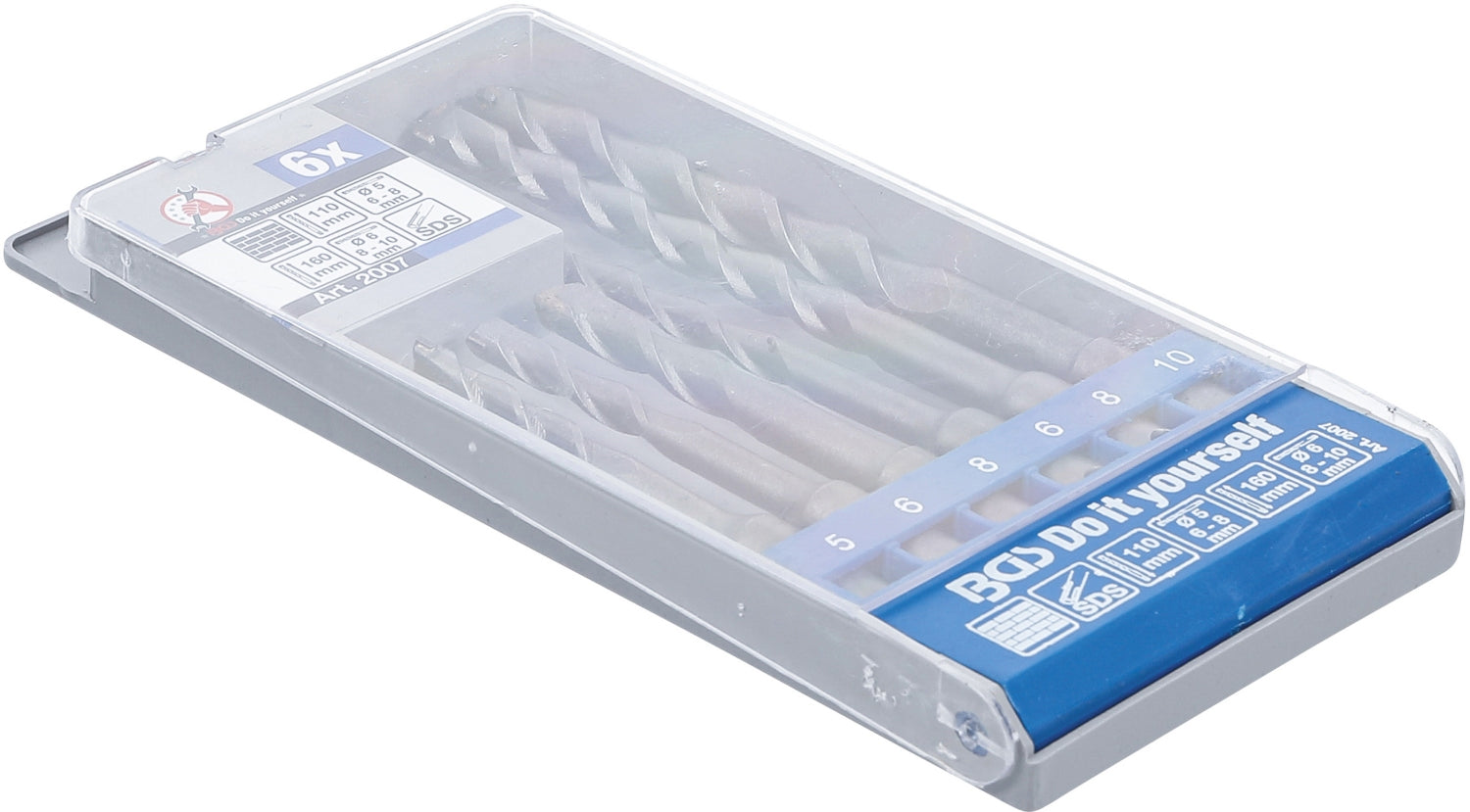 BGS DIY 2007 Satz Hammer Bohrer SDS-Schaft Hartmetallspitze Ø5 - 10mm 6 teilig