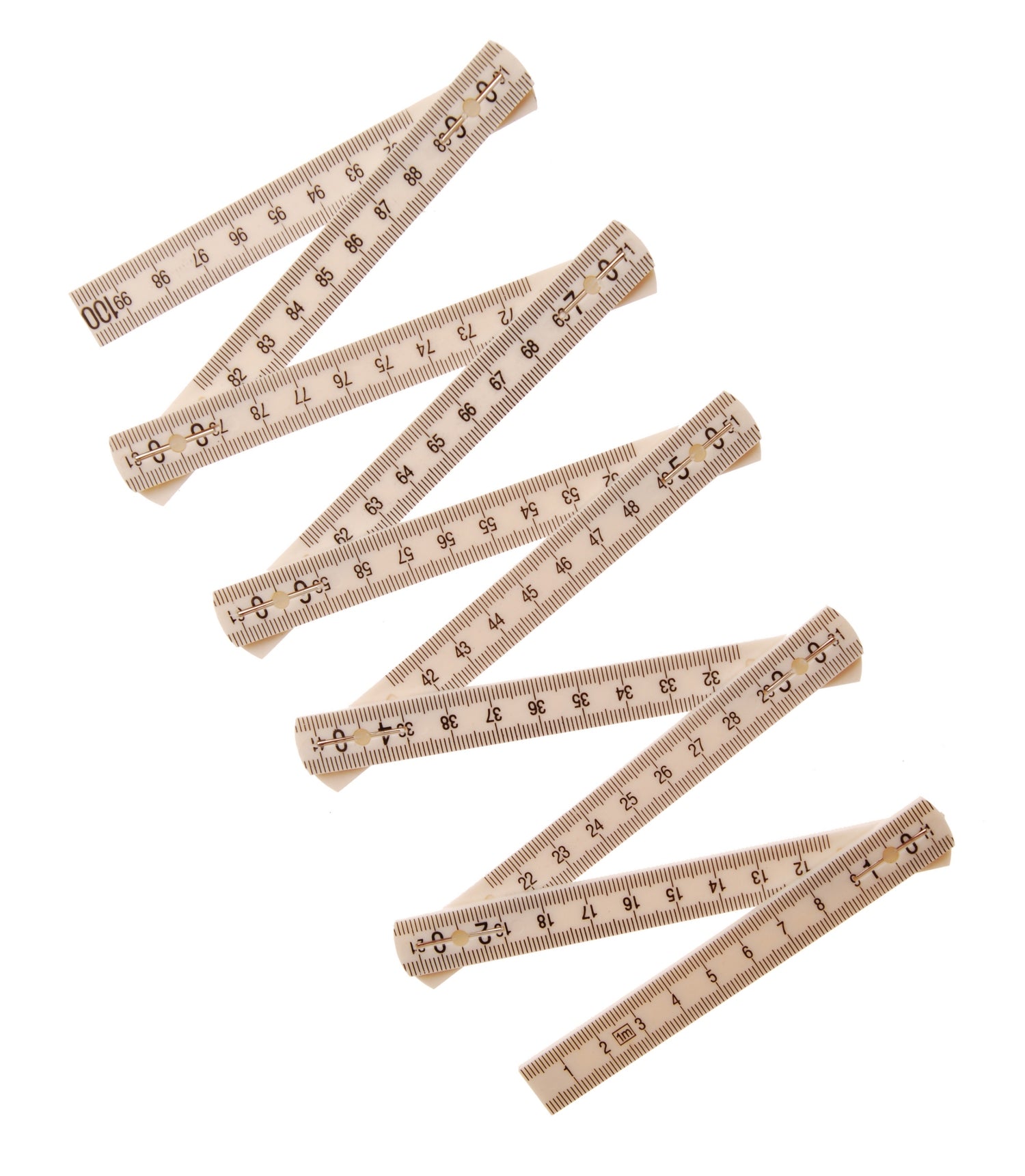 BGS DIY 2054 Gliedermaßstab 10 Glieder Länge 1m Farbe weiß