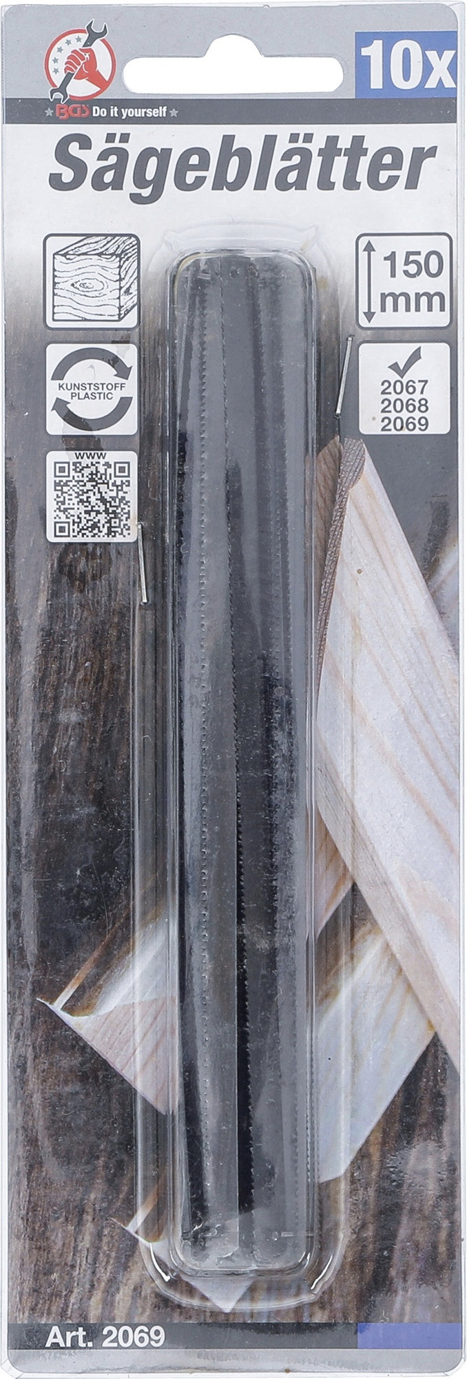 BGS DIY 2069 Satz Sägeblätter Länge 150mm 10 teilig
