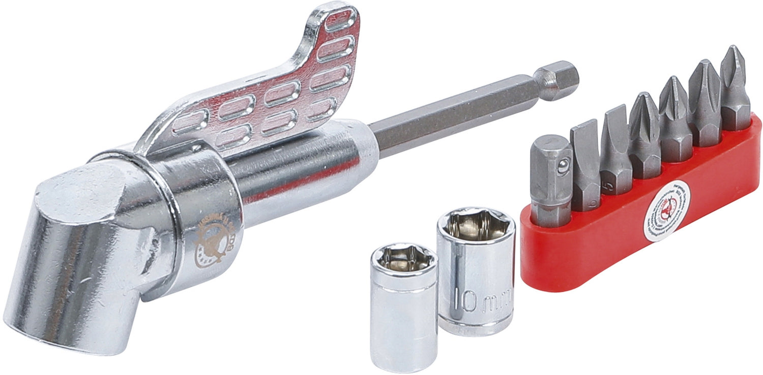 BGS DIY 20801 Winkelschrauber Vorsatz für Bohrmaschinen 10 teilig