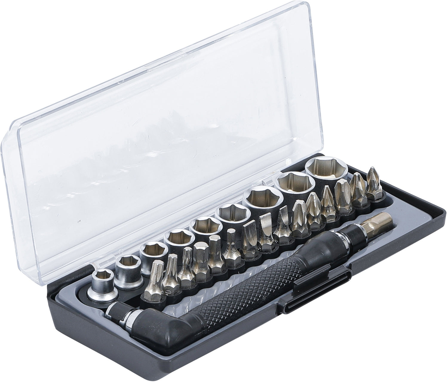 BGS DIY 20802 Satz Bits & Steckschlüssel / Winkelschrauber Antrieb 6,3mm (1/4") 26 teilig