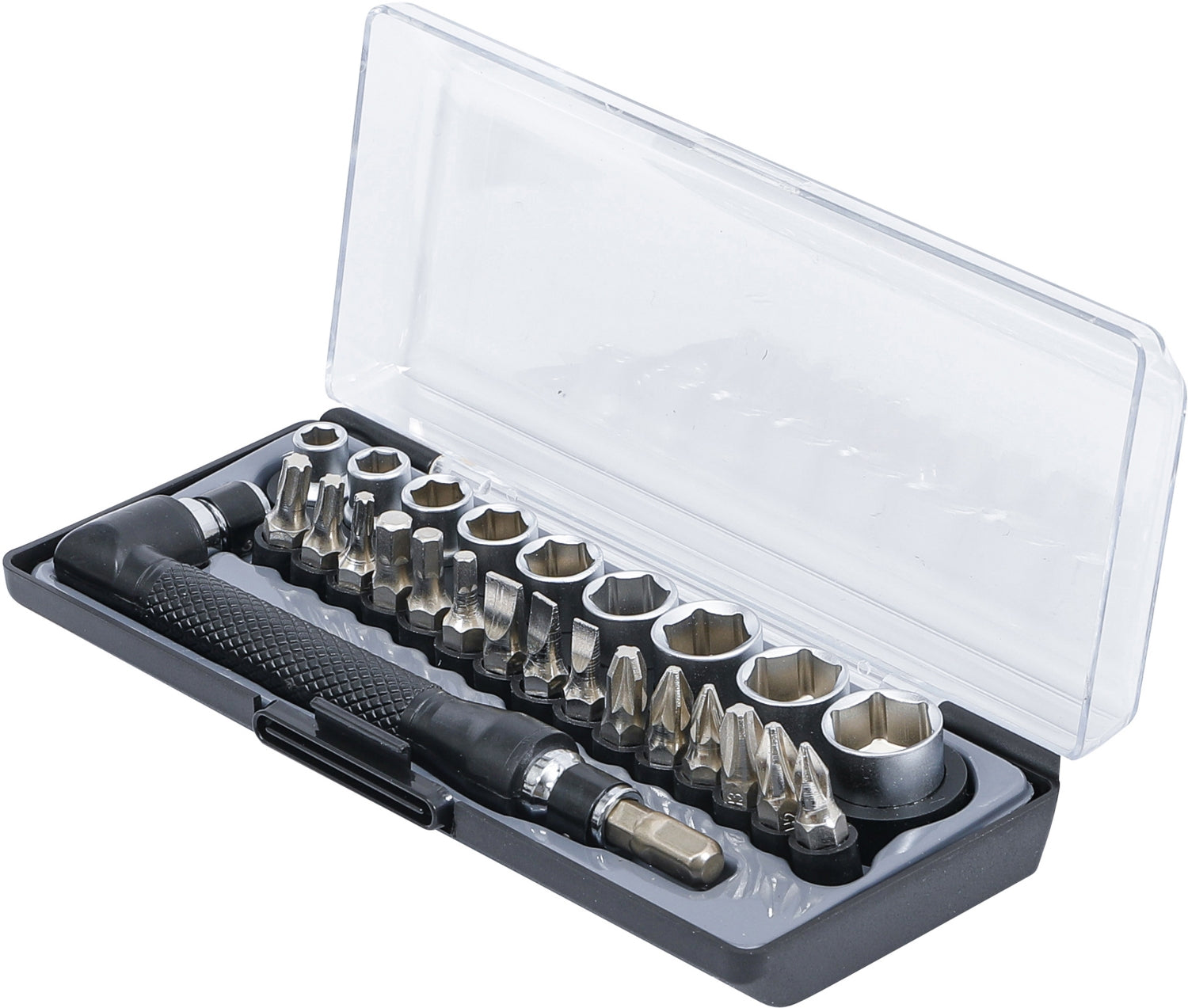 BGS DIY 20802 Satz Bits & Steckschlüssel / Winkelschrauber Antrieb 6,3mm (1/4") 26 teilig