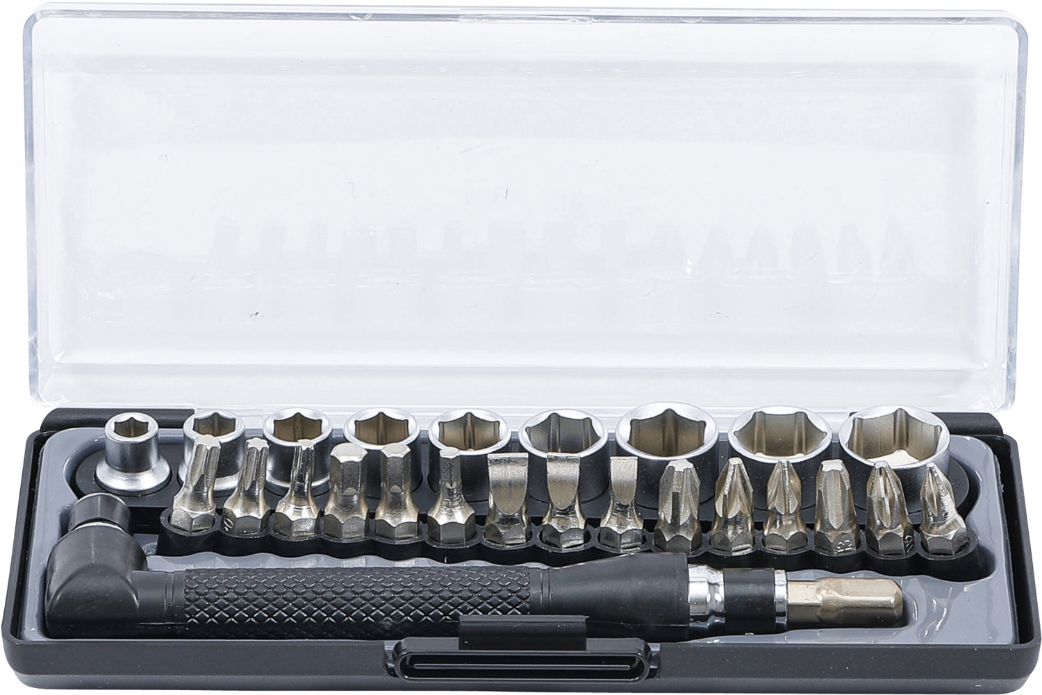 BGS DIY 20802 Satz Bits & Steckschlüssel / Winkelschrauber Antrieb 6,3mm (1/4") 26 teilig